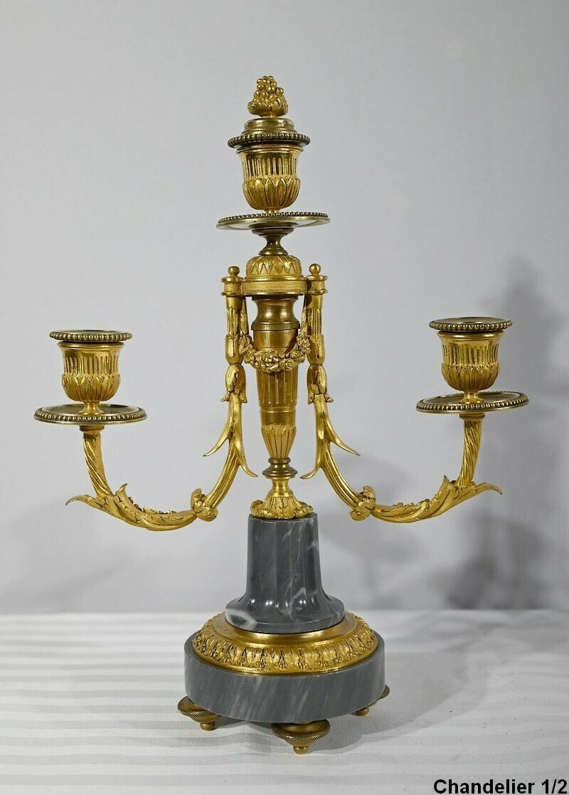 Pair Of Bronze And Marble Candelabra   Mid 19th Century photo vinterior