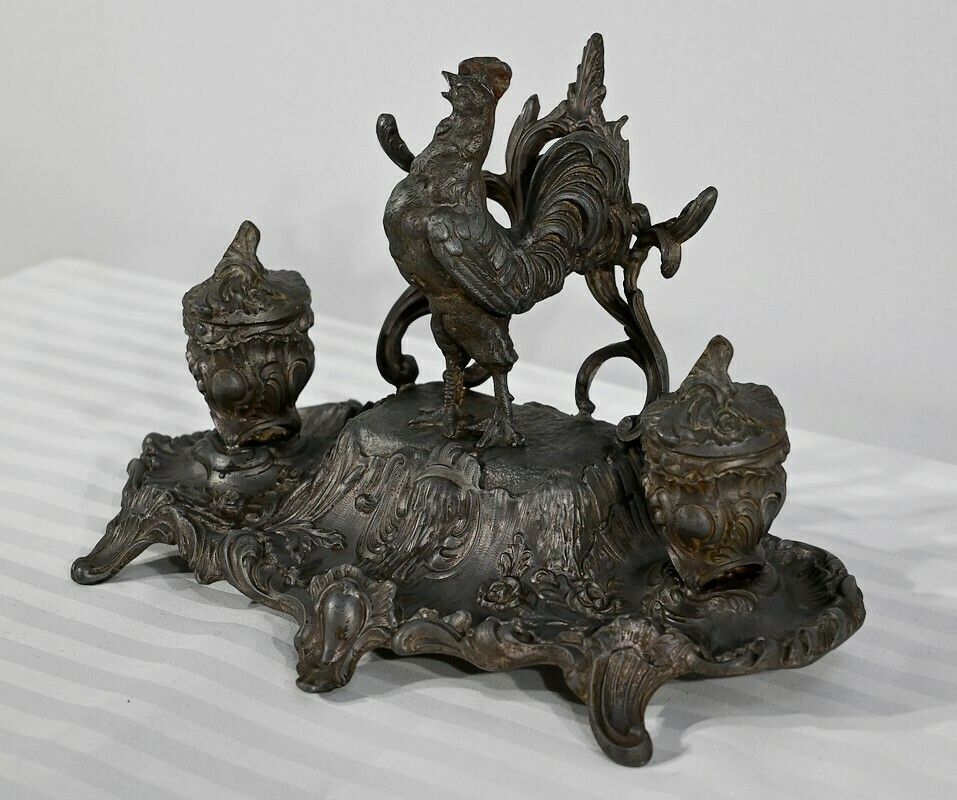 Pewter Inkwell, Signed A.Bossu   Late 19th Century photo for sale