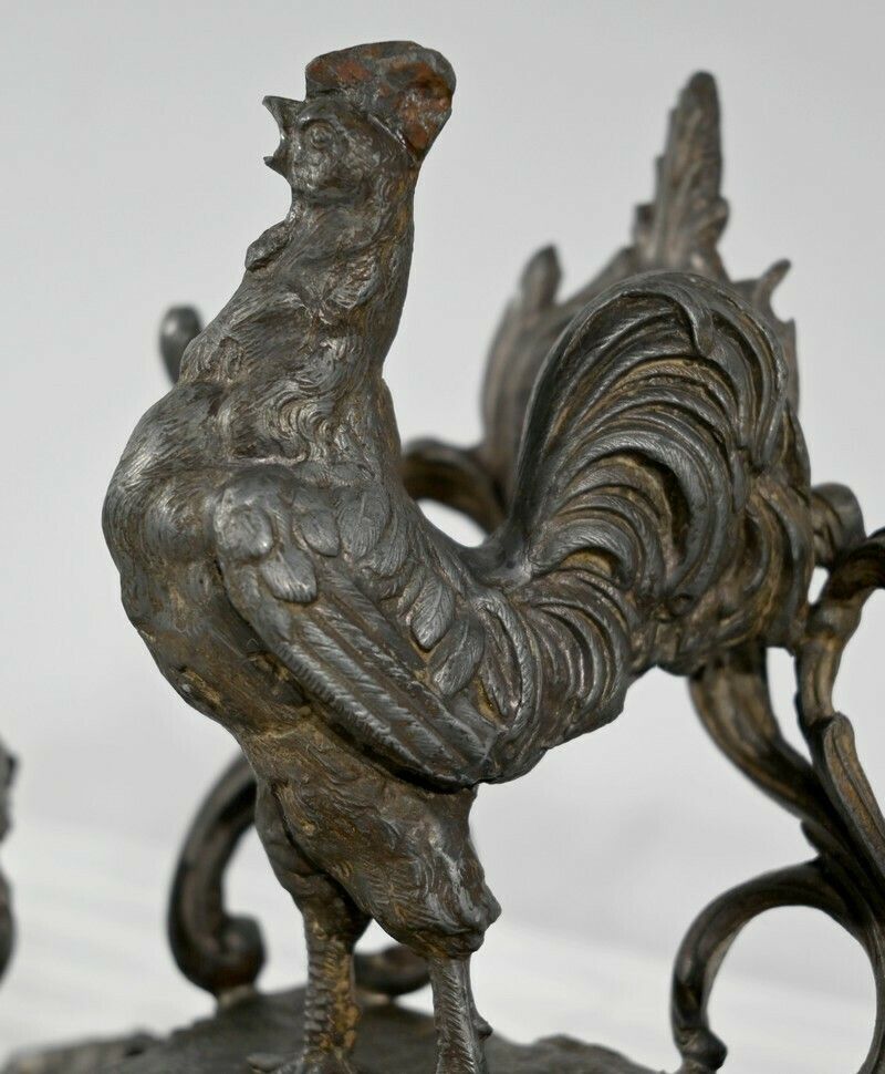 photo furniture Pewter Inkwell, Signed A.Bossu   Late 19th Century