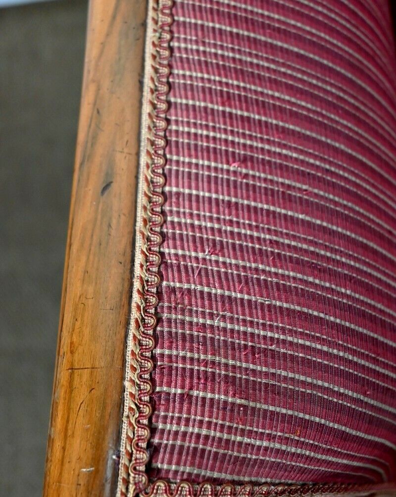 3 Seater Sofa In Burl Walnut, Restoration Style   1st Part Of The 19th Century photo vinterior