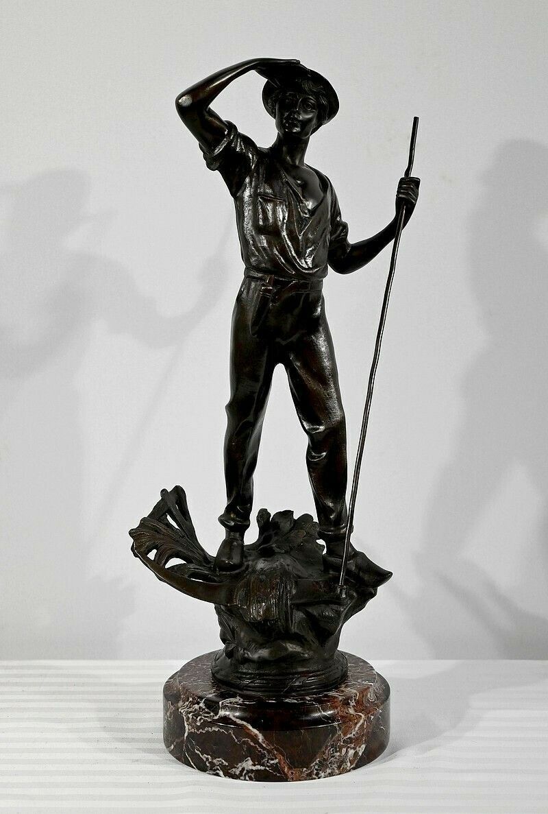 Bronze “The Reaper”, Signed E.Aizelin – 2nd Part Of The 19th Century