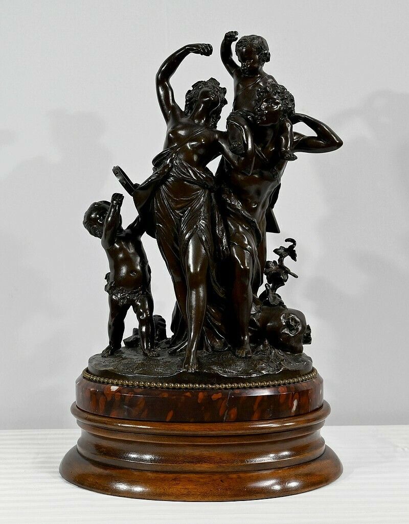 Bronze "The Childhood Of Silenus", After Clodion   2nd Part Of The 19th Century