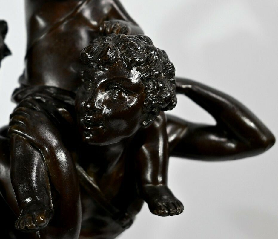 Bronze "The Childhood Of Silenus", After Clodion   2nd Part Of The 19th Century photo vintage