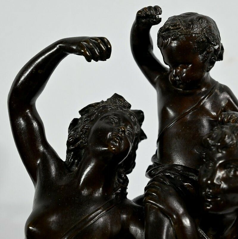 photo furniture Bronze "The Childhood Of Silenus", After Clodion   2nd Part Of The 19th Century