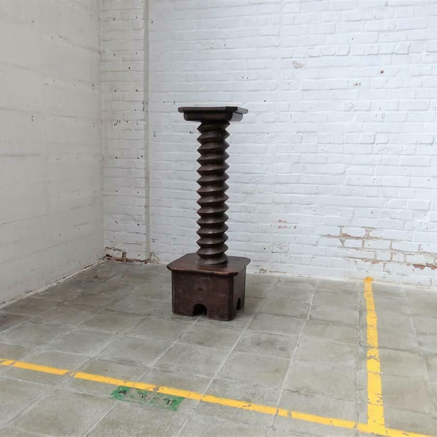 Antique Wooden Screw, 1800s photo for sale