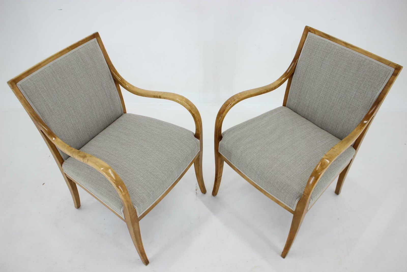 1950s Pair Of Frits Henningsen Armchairs In Birch Wood ,Denmark photo 6605.0