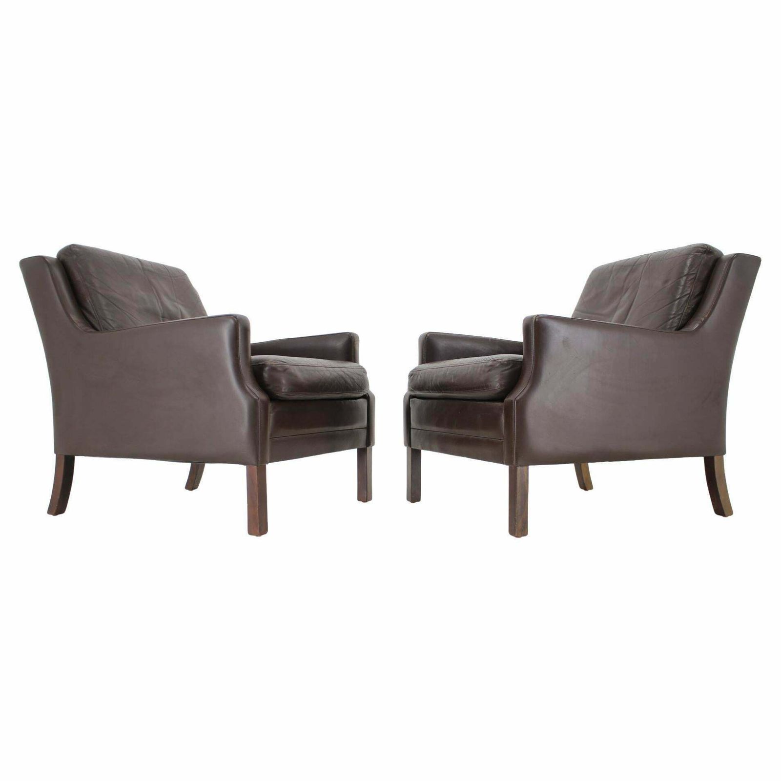 1970s Pair Of Leather Armchairs,Denmark