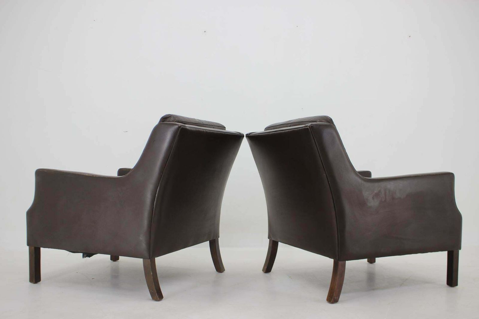 1970s Pair Of Leather Armchairs,Denmark photo vintage