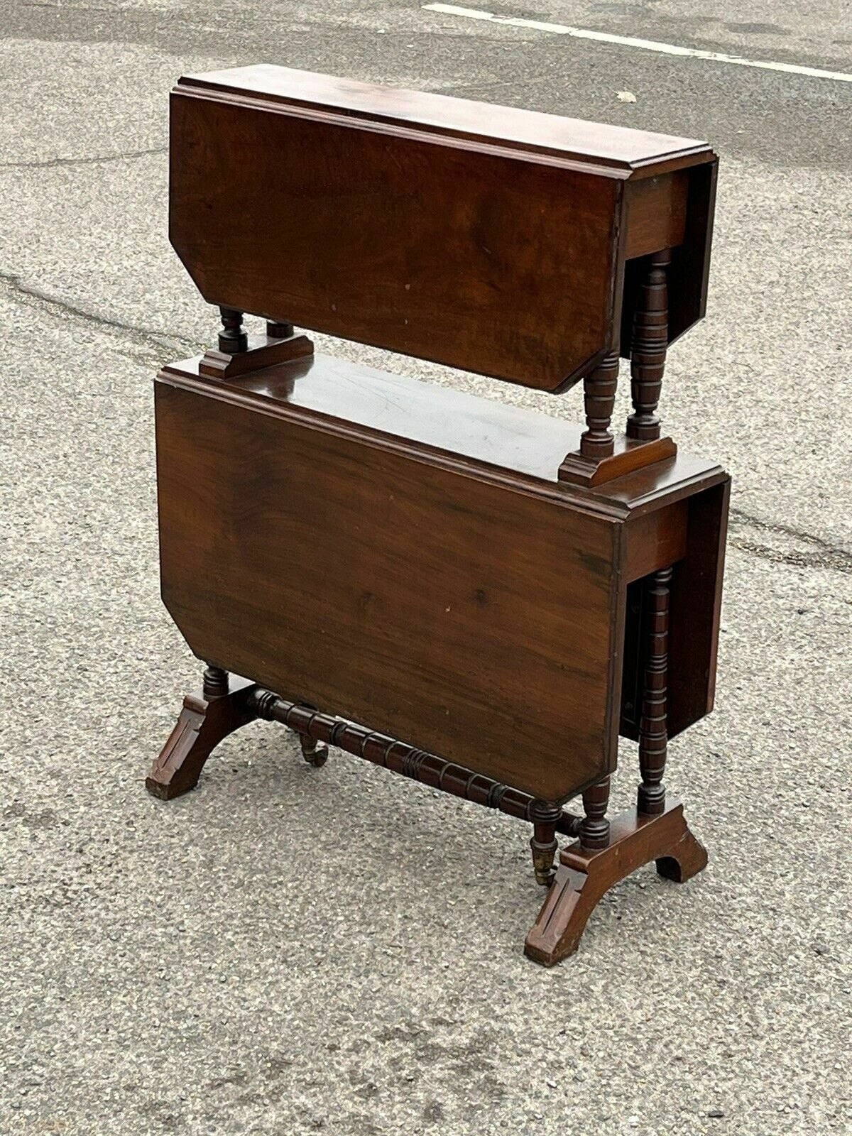 Victorian Mahogany 2 Tier Folding Sutherland Afternoon Tea Table photo Furniture