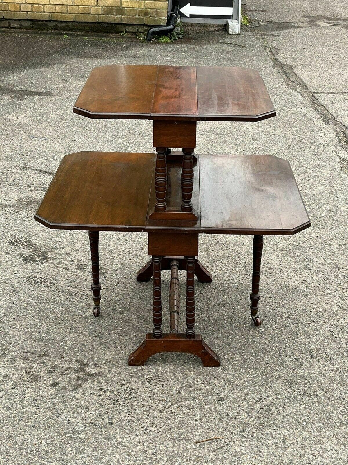 Victorian Mahogany 2 Tier Folding Sutherland Afternoon Tea Table photo buy