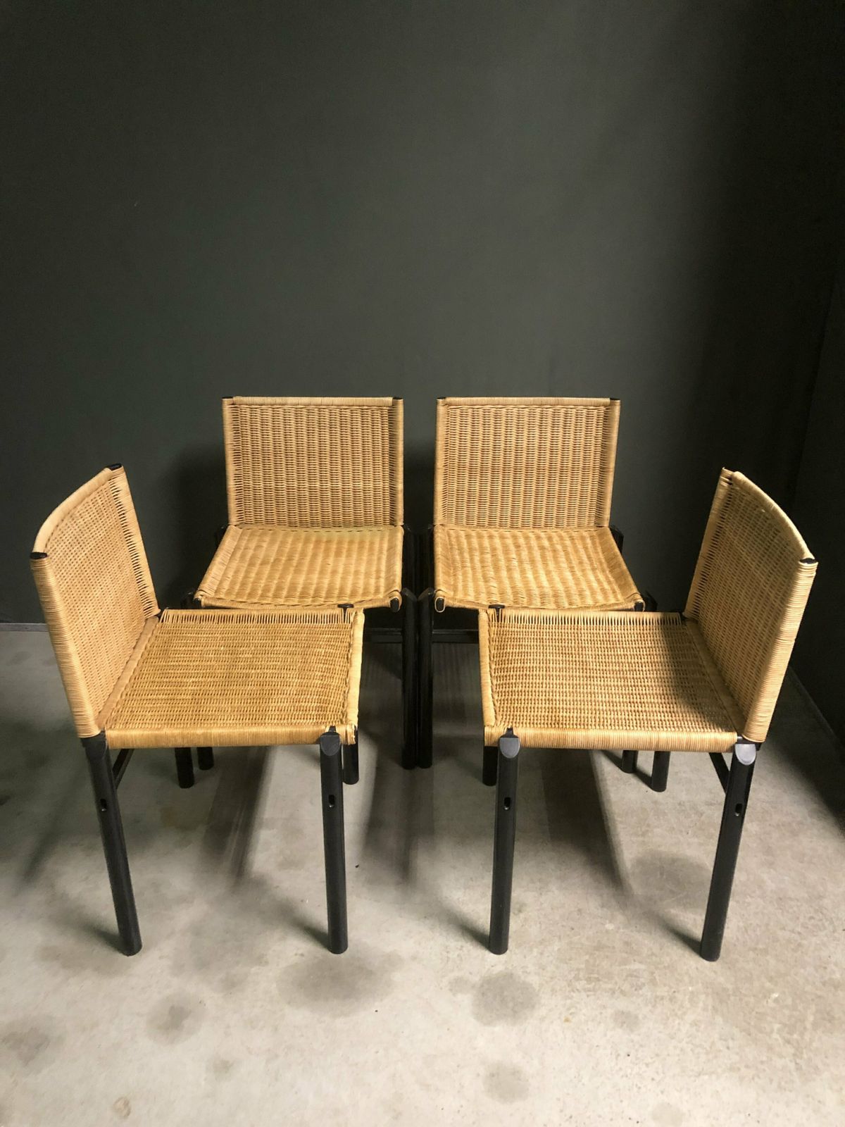 4 X Afra & Tobia Scarpa, Mastro Chairs For Molteni 1980. photo 2700.0