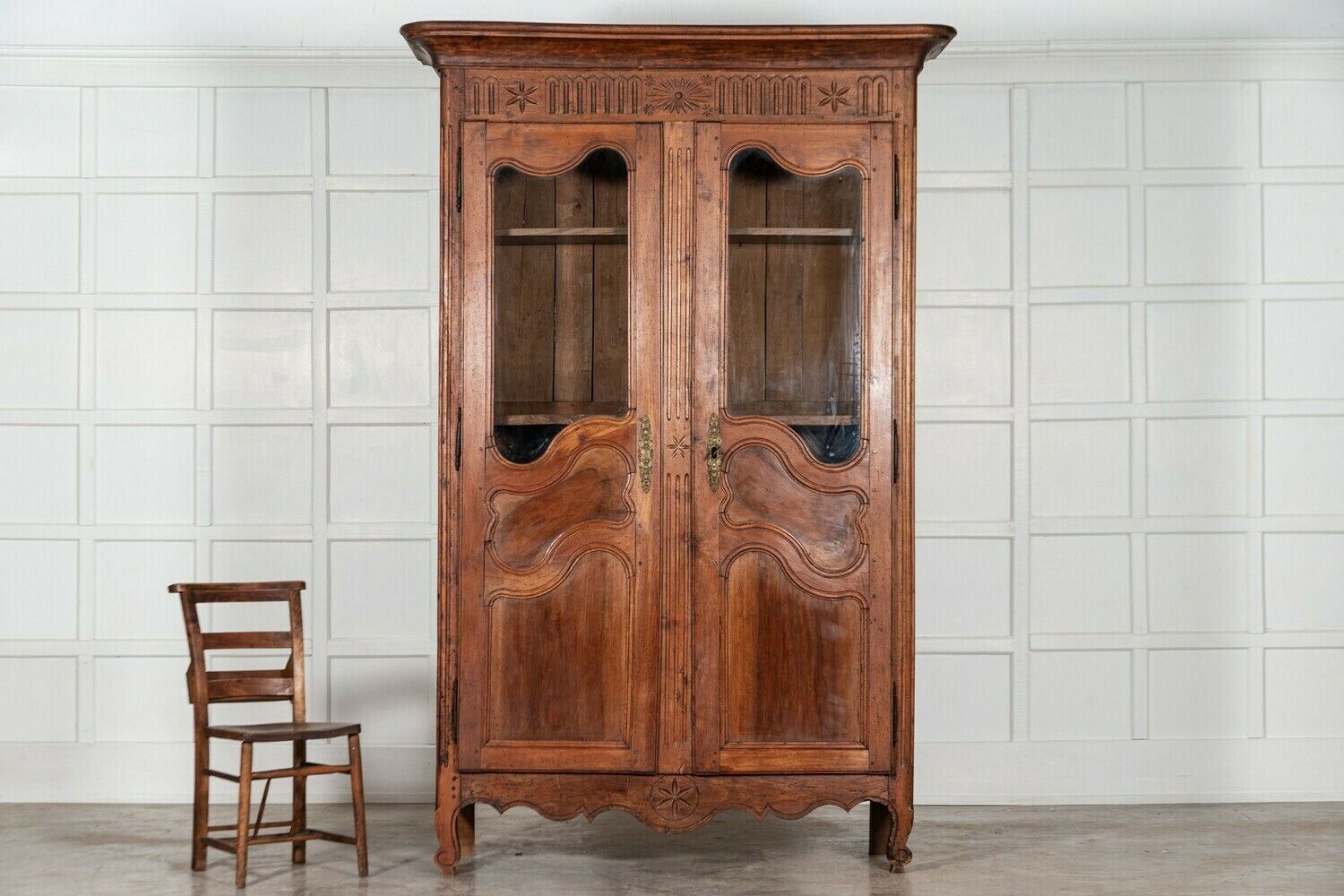 19thc French Glazed Fruitwood Armoire / Vitrine photo 5118.0