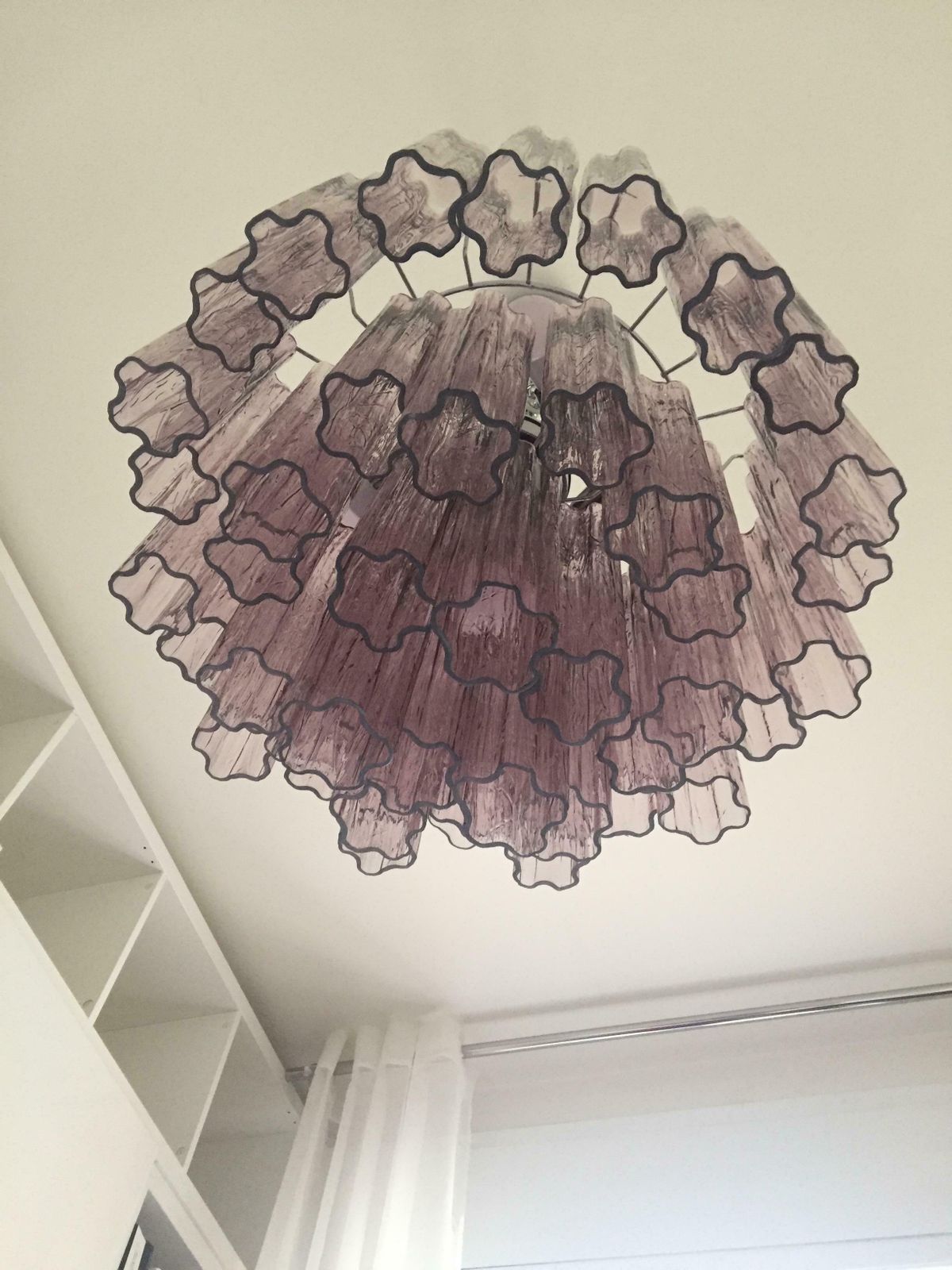 Impressive Murano Glass Sputnik Chandelier Like Mazzega Zuccheri Venini Barovier Style Light Fucsia photo furniture