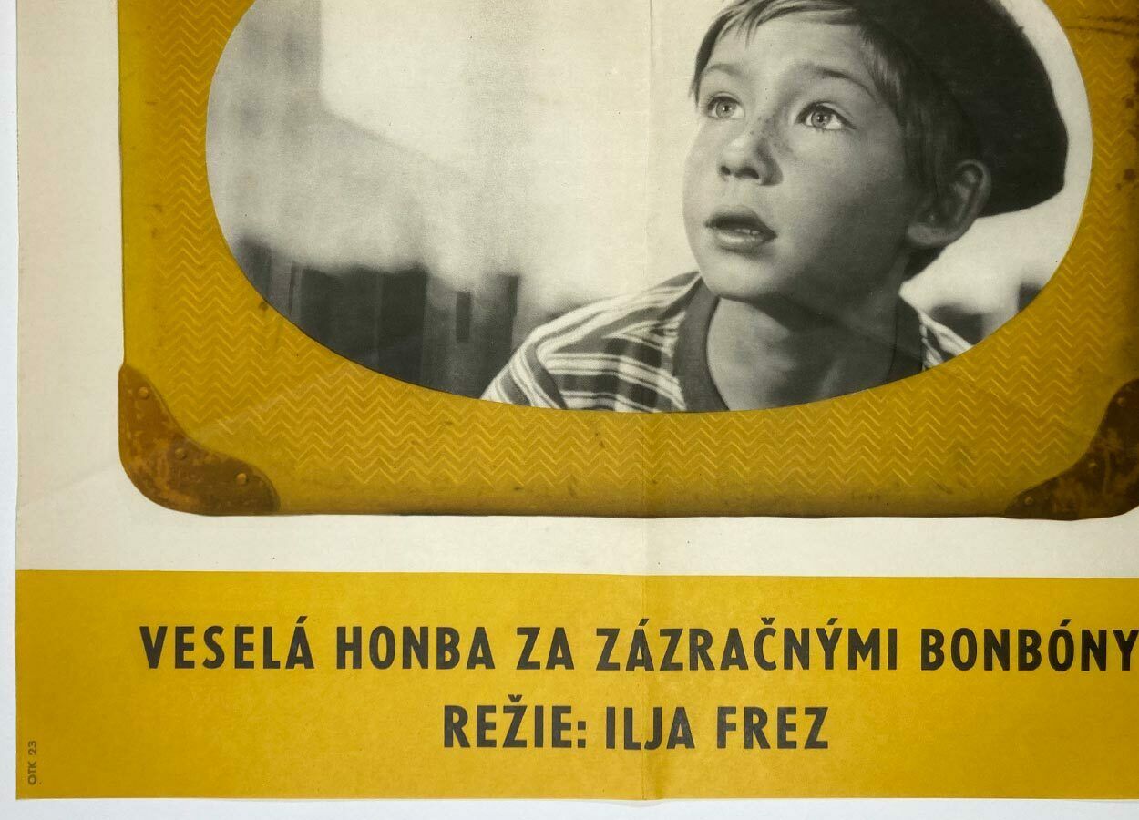 51.0 Original Film Poster, The Adventures Of The Yellow Suitcase, Unknown Artist, 1971, Genuine Czech Vintage Print photo