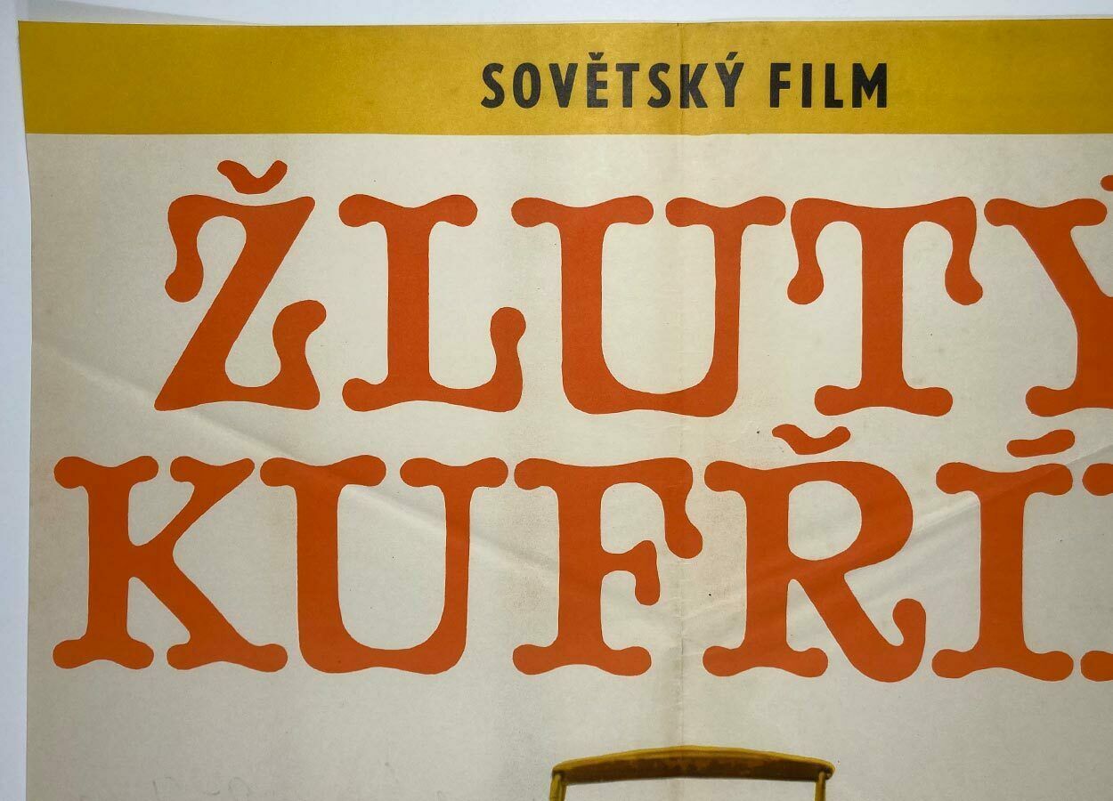 photo vinterior Original Film Poster, The Adventures Of The Yellow Suitcase, Unknown Artist, 1971, Genuine Czech Vintage Print