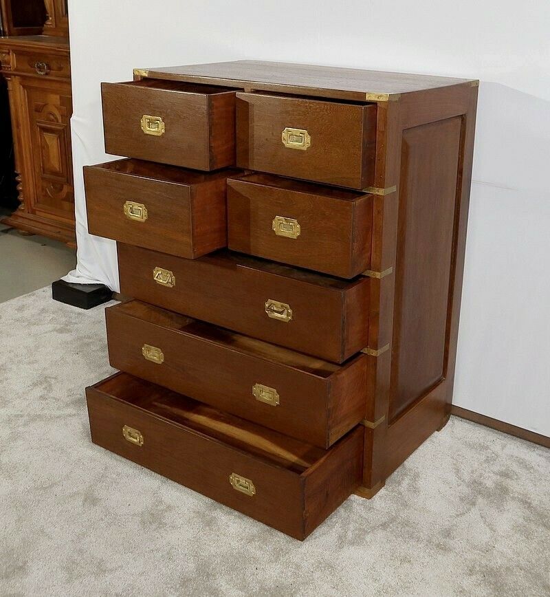 photo vintage Navy Chest Of Drawers In Solid Teak, India   Xxth