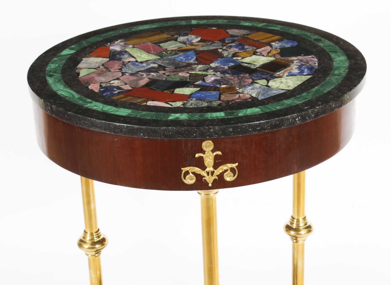 2450.0 Antique Italian Pietra Dura Occasional Table Early 20th Century photo