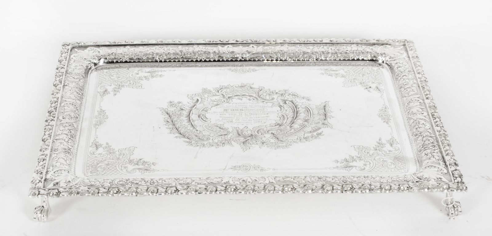 Antique Silver Plated Salver By Fenton Russel C1880 19th C photo furniture