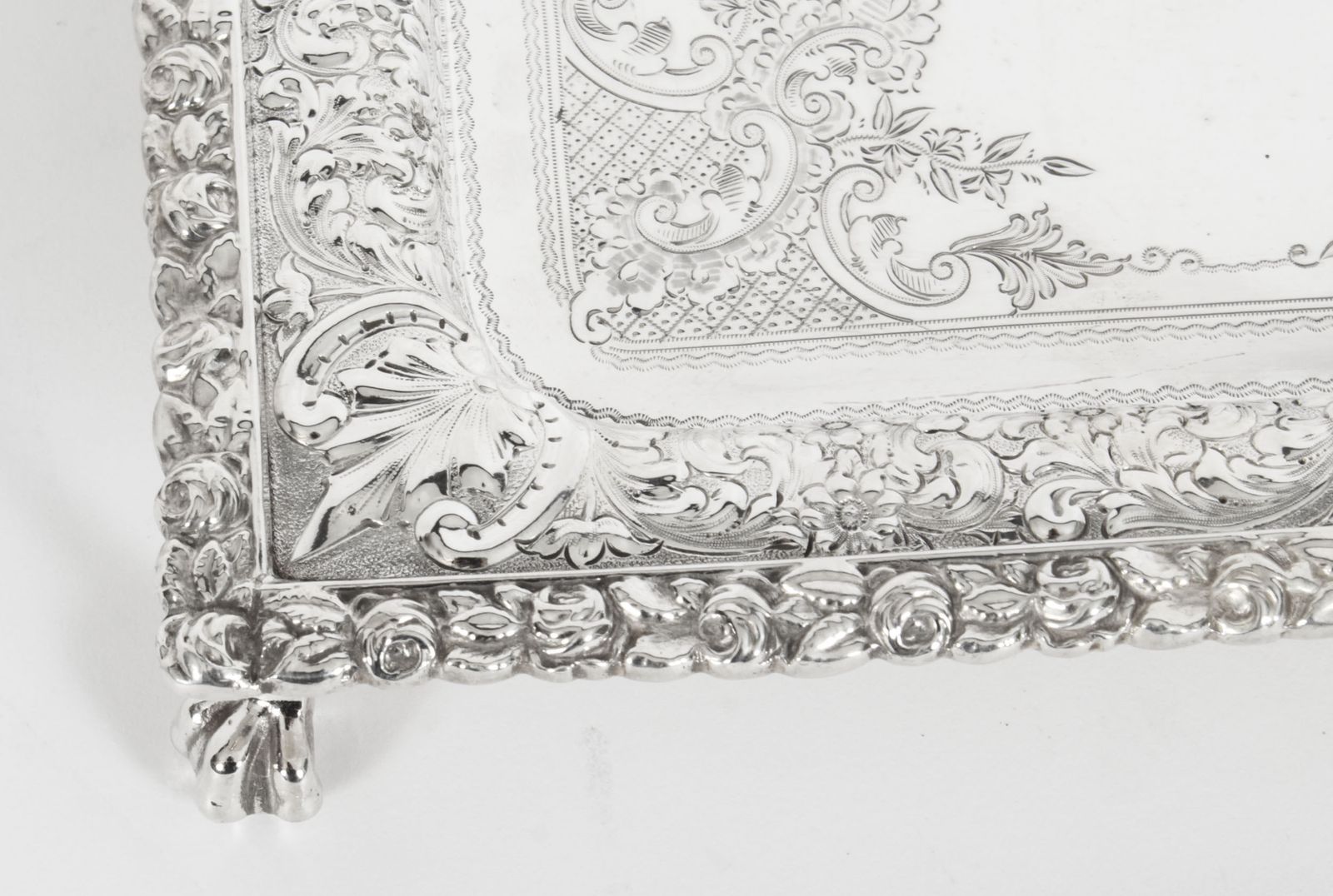 photo buy Antique Silver Plated Salver By Fenton Russel C1880 19th C