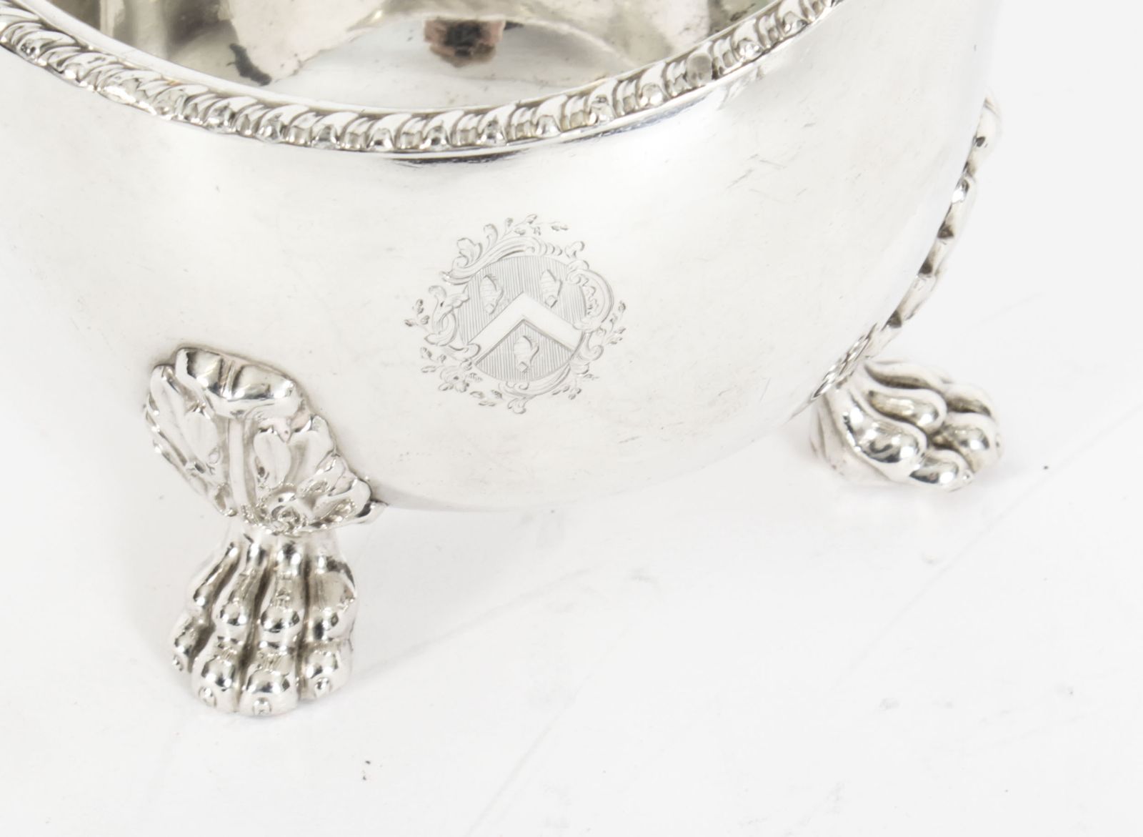 Antique Pair English Old Sheffield Silver Plated Sauce Boats 1830 19th Cent photo for sale