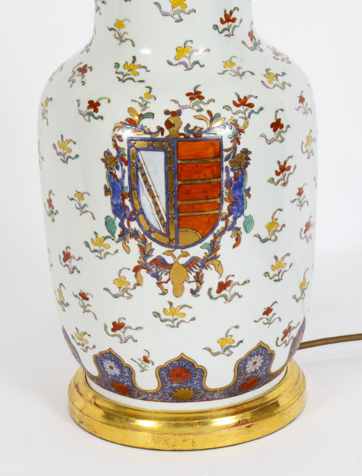 Antique French Samson Hand Painted & Gilt Porcelain Lamp C.1880 19th C photo for sale