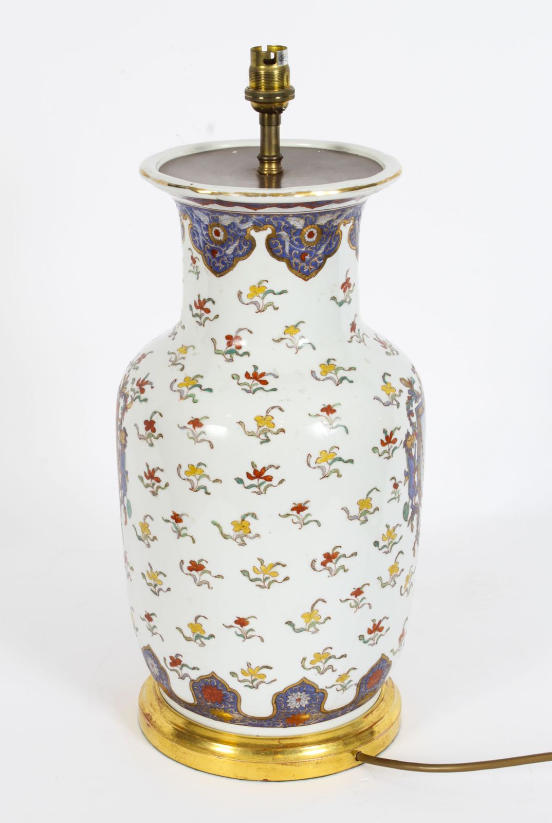 Antique French Samson Hand Painted & Gilt Porcelain Lamp C.1880 19th C photo vinterior