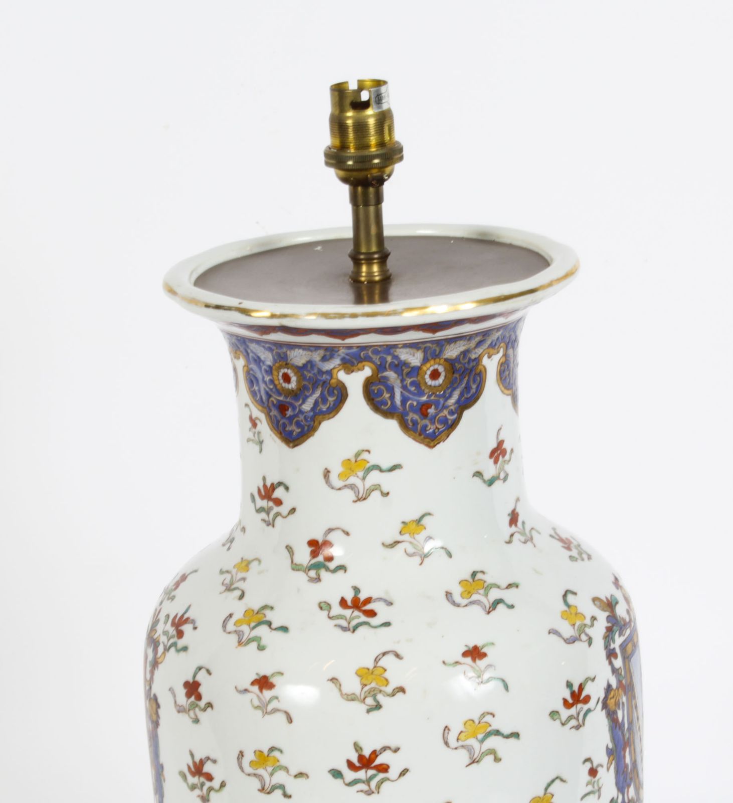 Antique French Samson Hand Painted & Gilt Porcelain Lamp C.1880 19th C photo buy