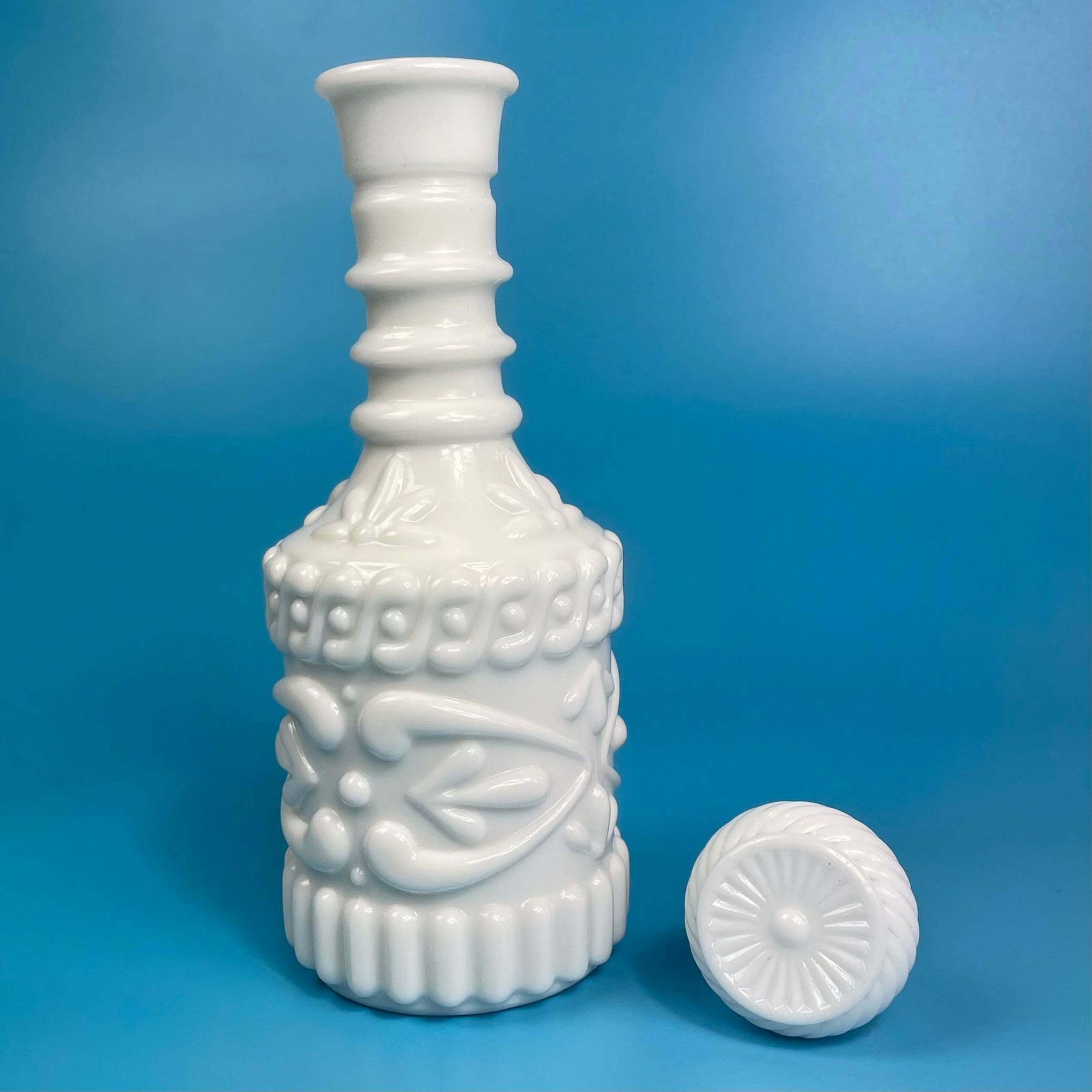 Milk Glass Decanter Hollywood Regency photo furniture