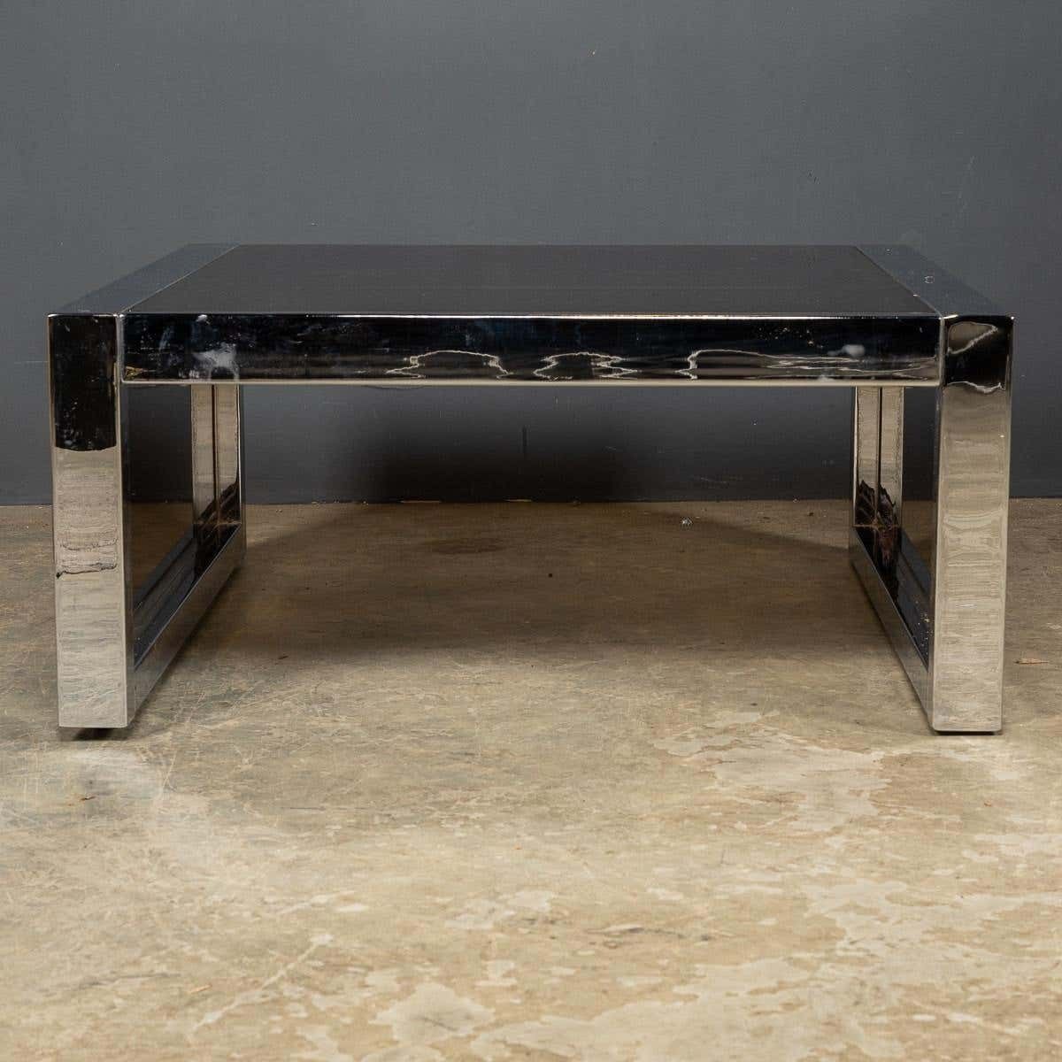 20th Century Pair Of Chrome & Glass Side Tables, C.1970 photo buy