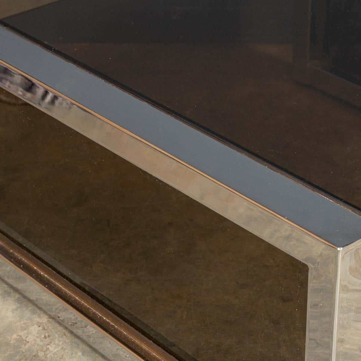 photo furniture 20th Century Pair Of Chrome & Glass Side Tables, C.1970