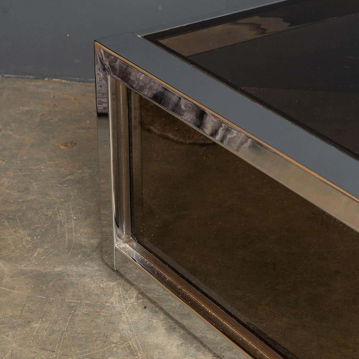 photo for sale 20th Century Pair Of Chrome & Glass Side Tables, C.1970