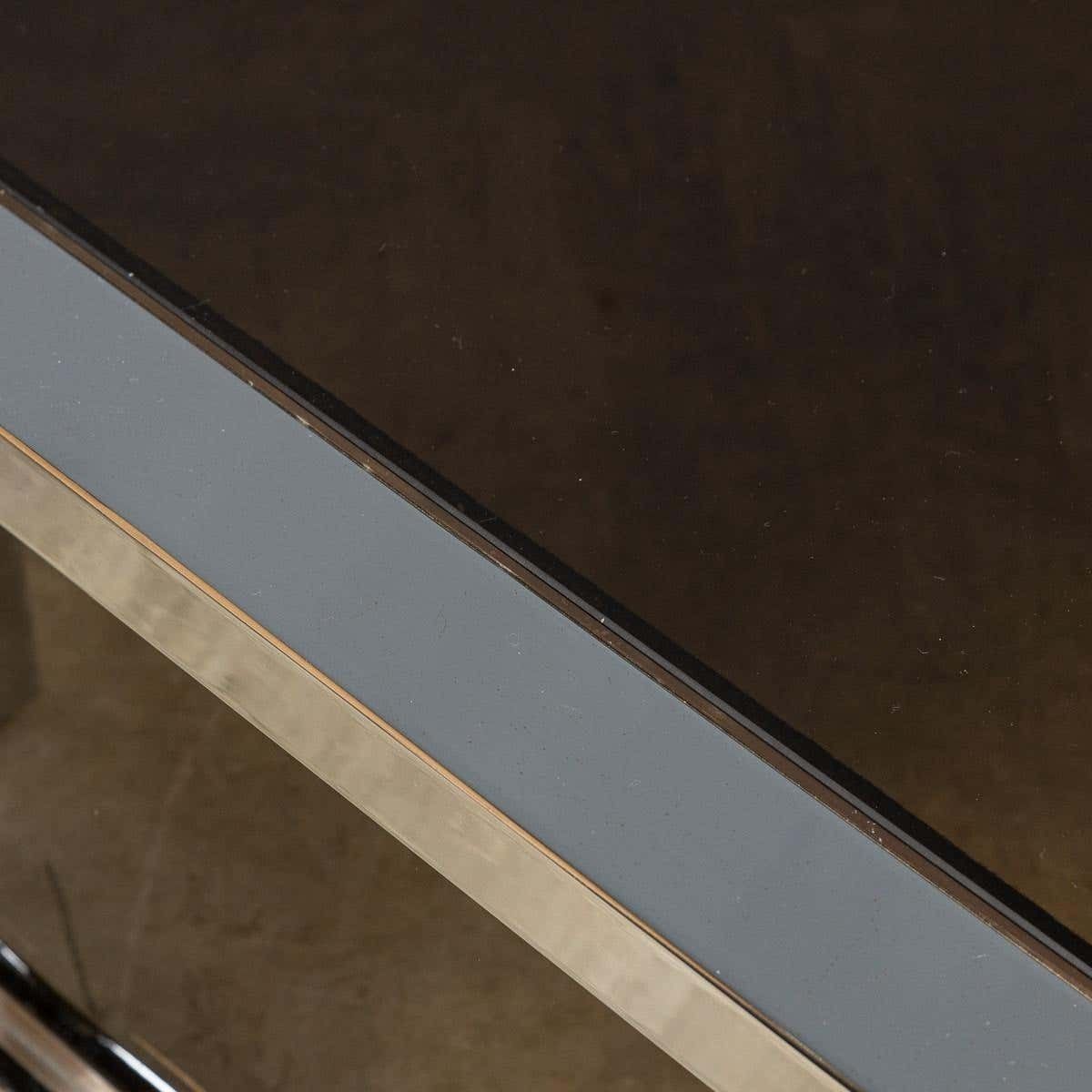 photo vinterior 20th Century Pair Of Chrome & Glass Side Tables, C.1970