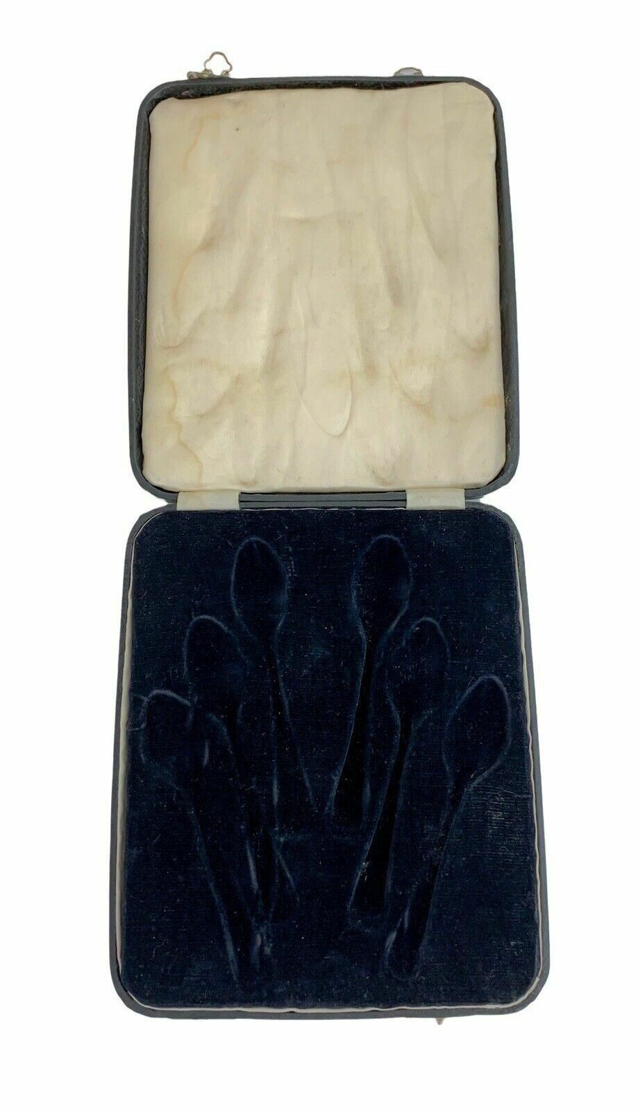 photo for sale Antique Boxed Art Deco Sterling Silver Set Of 6 Large Beaded Teaspoons, Grecian