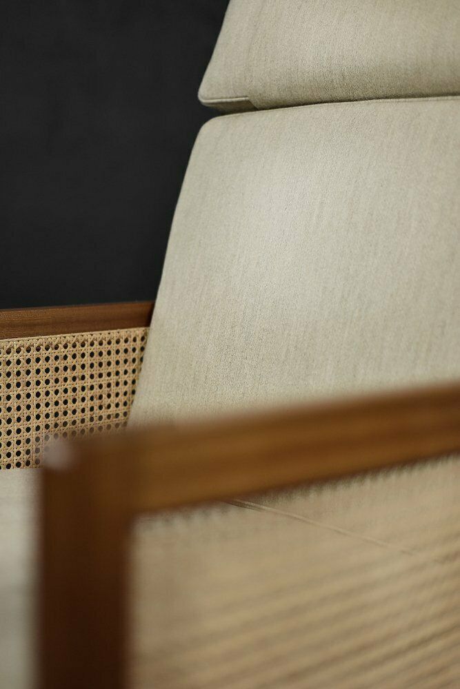 Mid Century Scandinavian Modern Mahogany Armchair With French Wicker By Bernt Petersen Dla Wørts Møbelsnedkeri, 1960s Mid Century Scandinavian Modern photo 3748.0