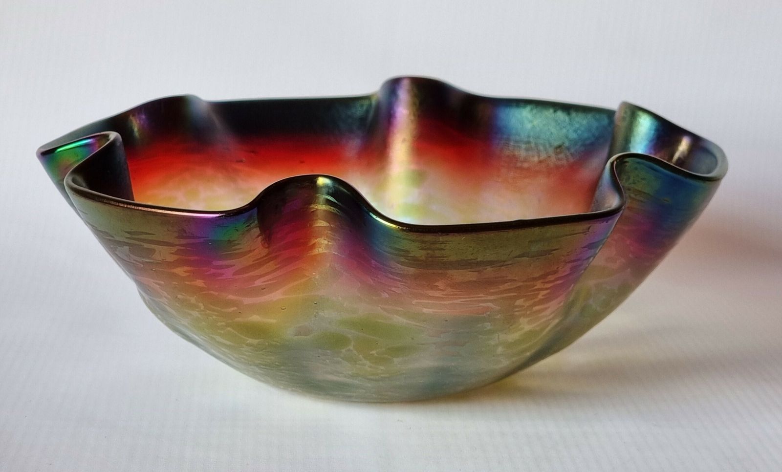 A Stunning Bohemian Art Glass Iridescent Bowl From The Loetz Factory