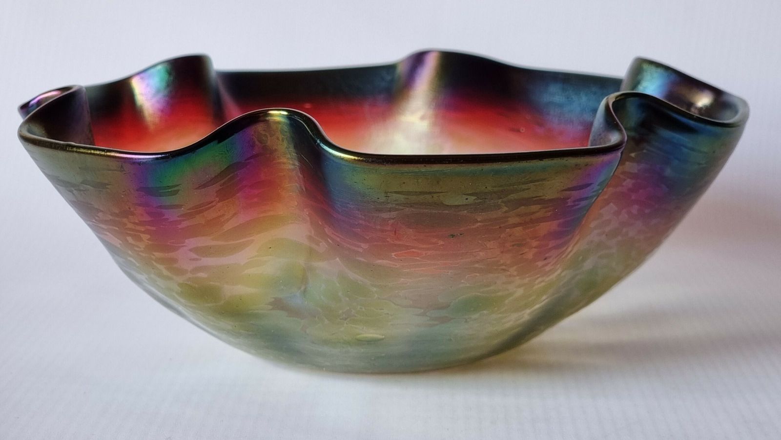 A Stunning Bohemian Art Glass Iridescent Bowl From The Loetz Factory photo for sale