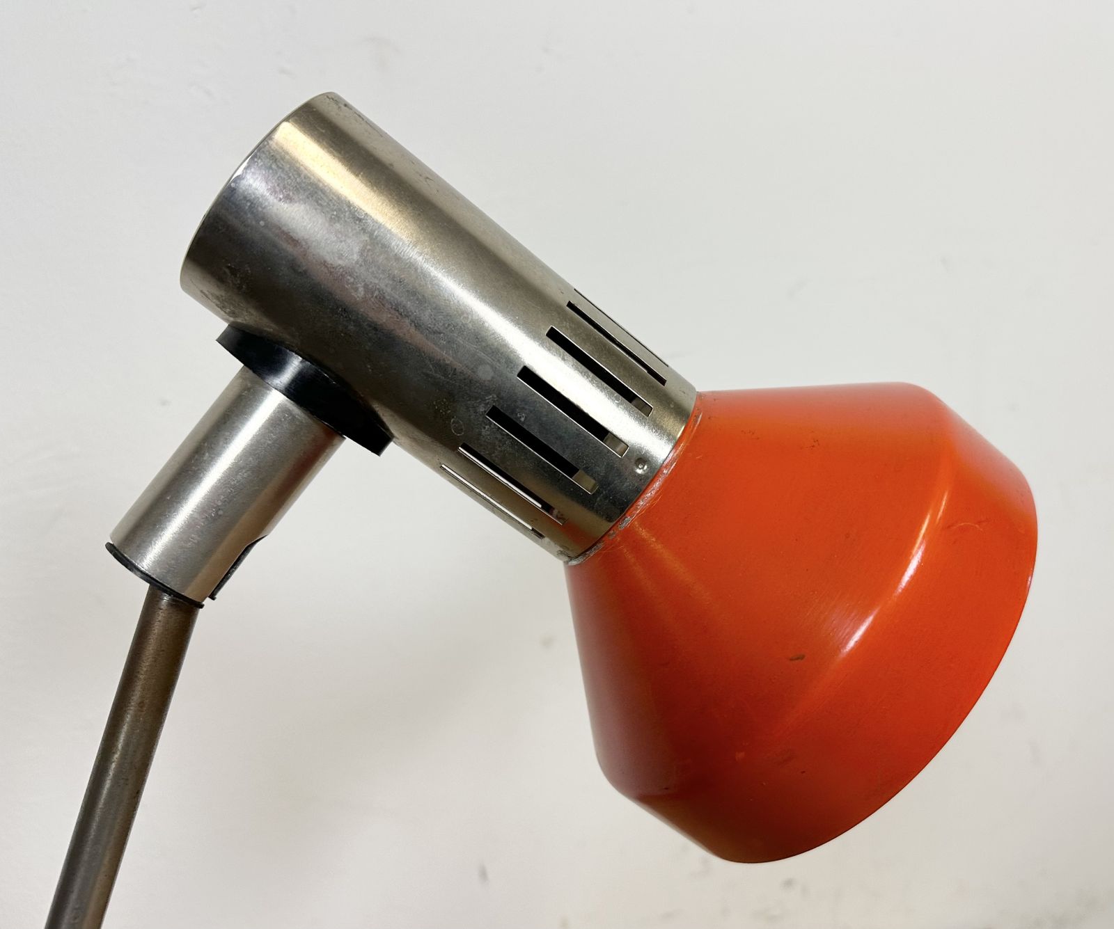 Vintage Orange East German Table Lamp From Aka Leuchten, 1970s photo for sale
