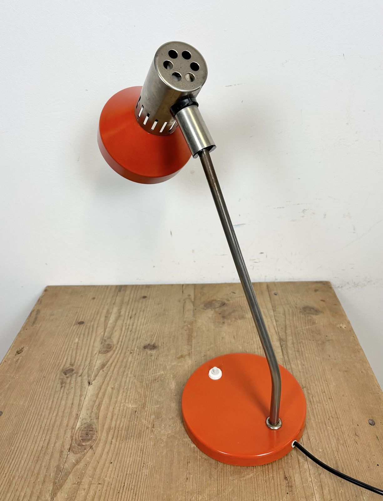 Lighting Vintage Orange East German Table Lamp From Aka Leuchten, 1970s photo