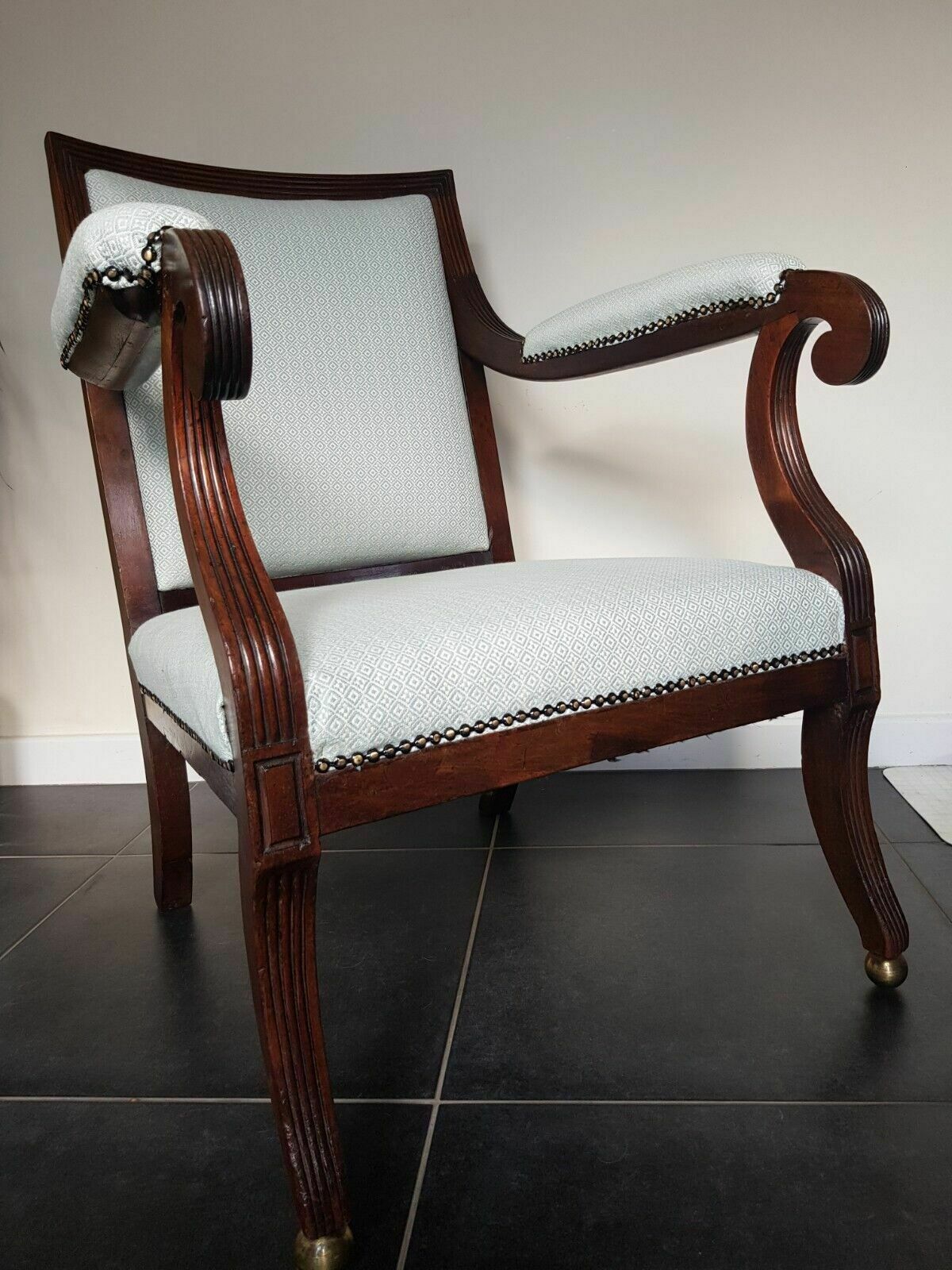 Early Regency Reupholstered Country House Armchair Antique Circa 1830 photo vinterior