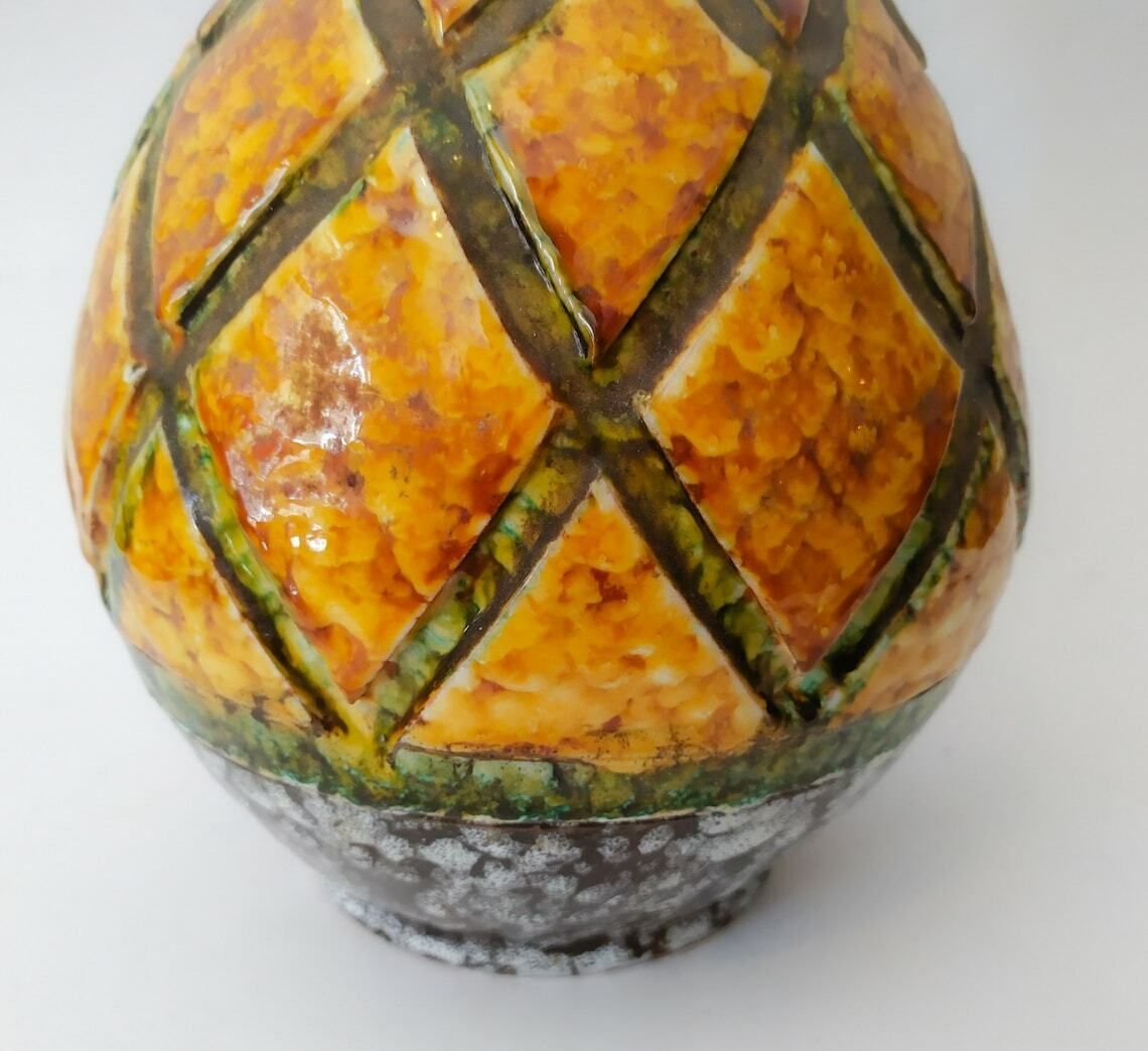Large Vase New Renaissance Studio 4 Was Bitossi Mid Century Modern Design Yellow Green White And Black Ceramic photo furniture