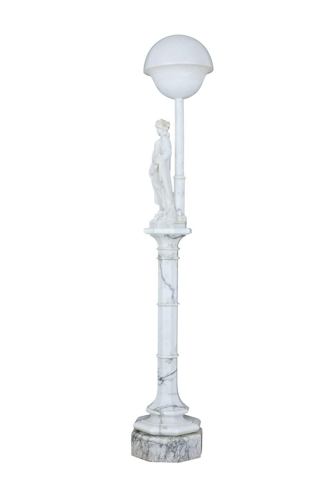Early 20th Century Swedish Alabaster Figural Lamp photo vinterior