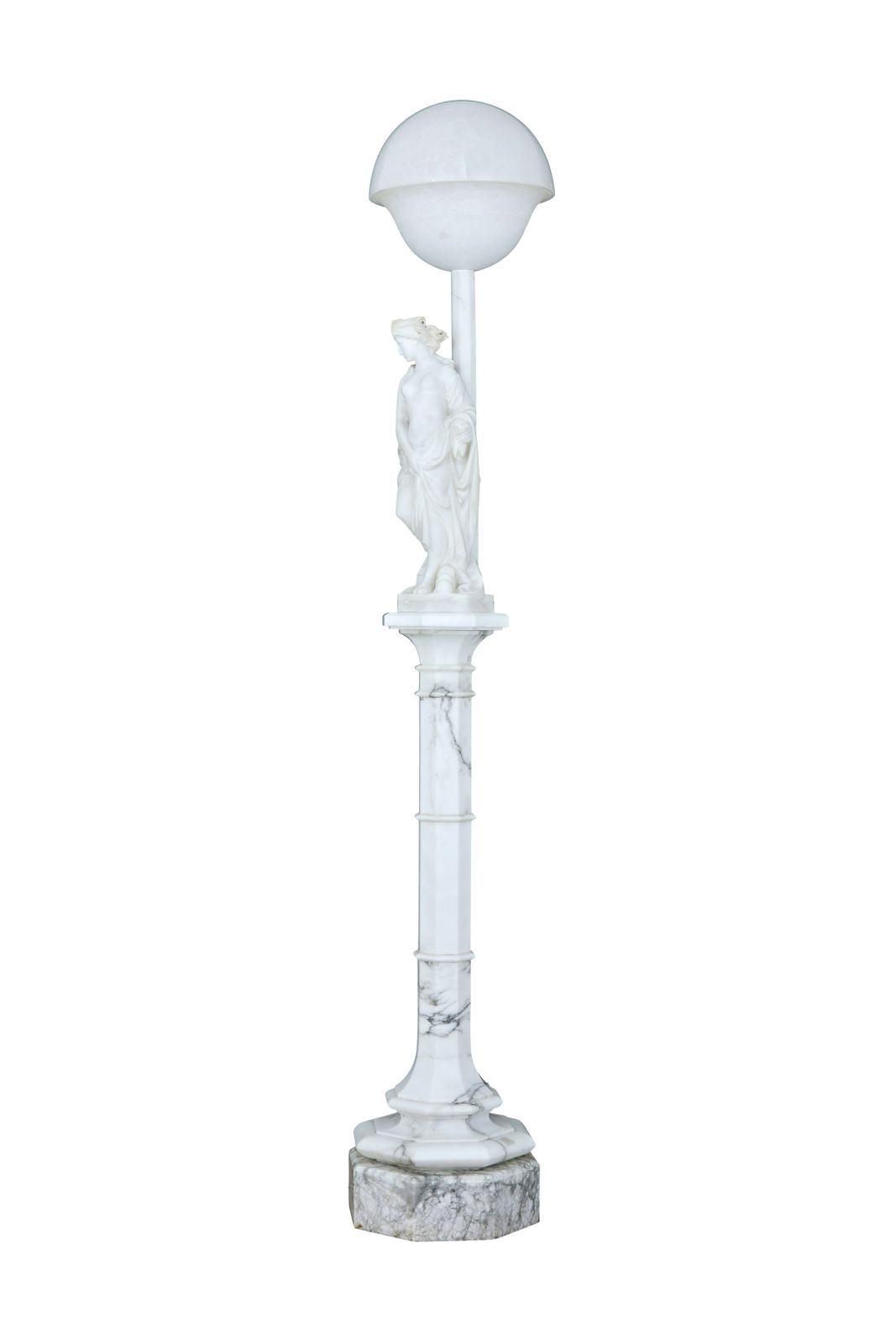 Early 20th Century Swedish Alabaster Figural Lamp photo buy