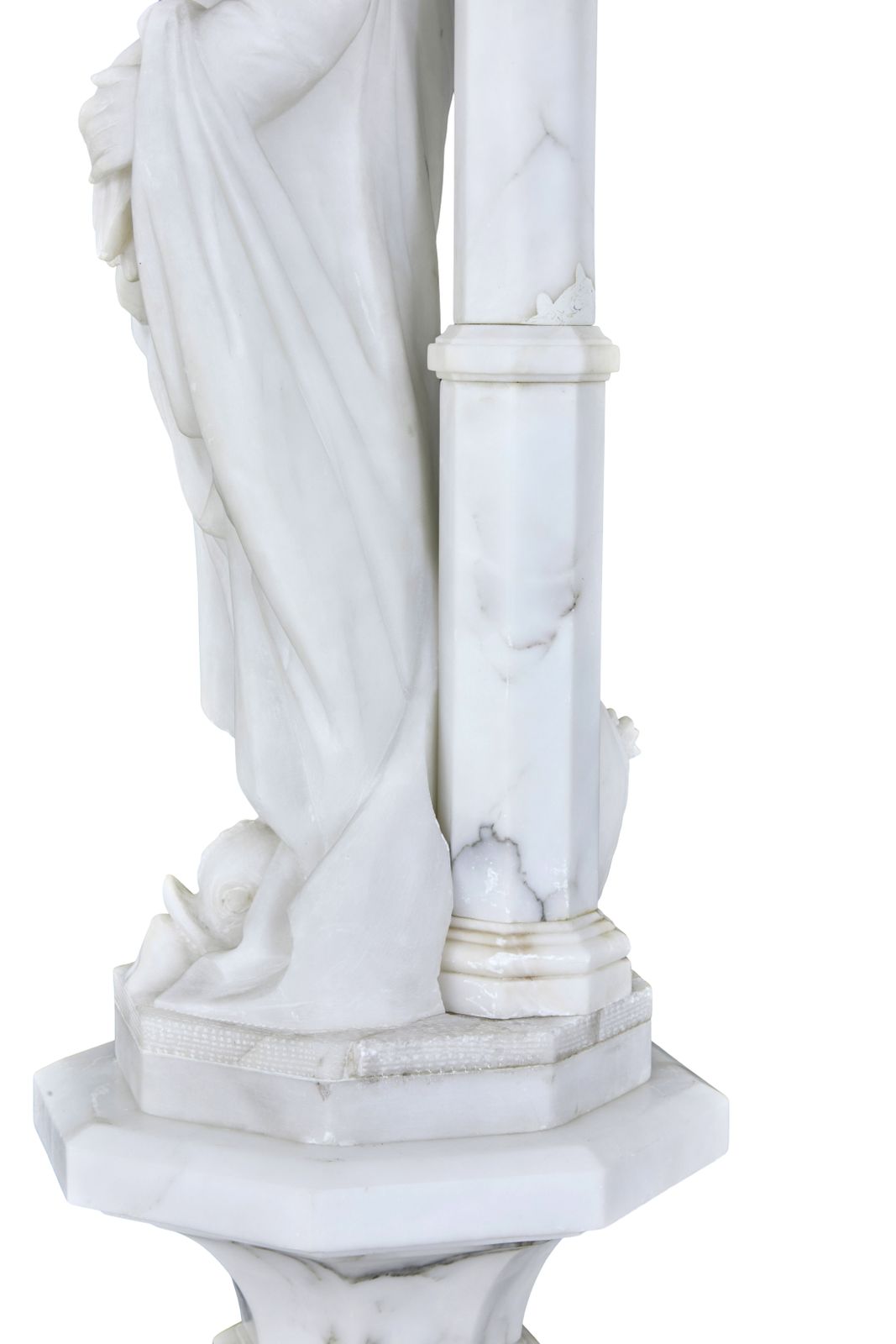 Lighting Early 20th Century Swedish Alabaster Figural Lamp photo