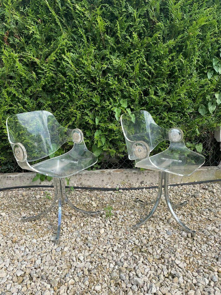Side Chairs By Boris Tabacoff For Mobilier Modulaire Moderne, 1970s, Set Of 2