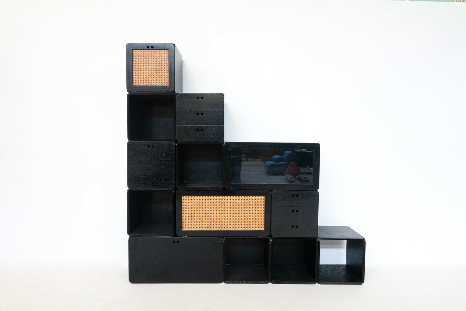 Set Of Modular Black Wooden Cubes By Derk Jan De Vries photo buy