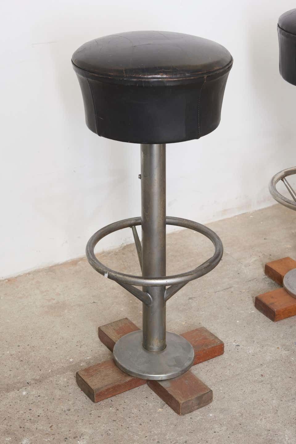 Set Of Five Belgium Revolving Barstools, 1960s photo Furniture