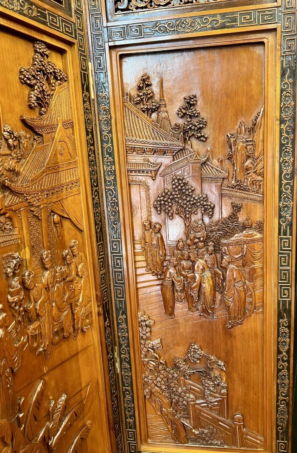 Stunning Chinese 6 Fold Room Divider photo vintage