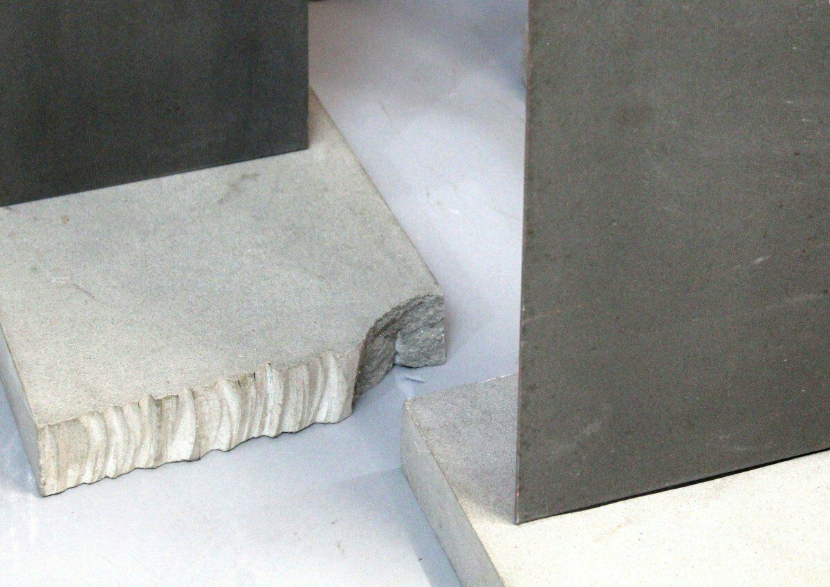 Modern Sculpture In Steel Blades On Cement Pedestals, 20th Century photo 4800.0