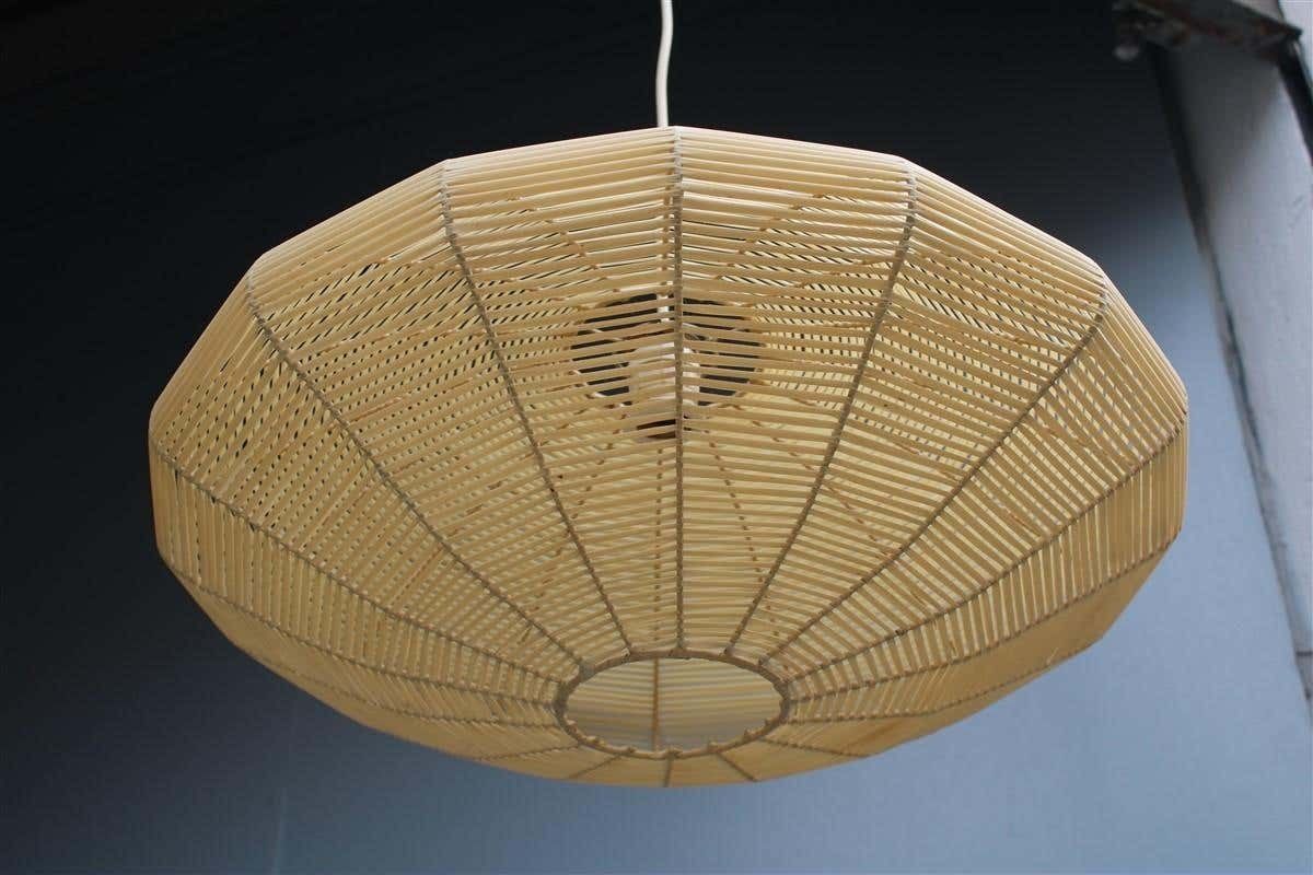 Mid Century Italian Beige Ufo Round Lamp Plastic And Metal 1950s photo Lighting