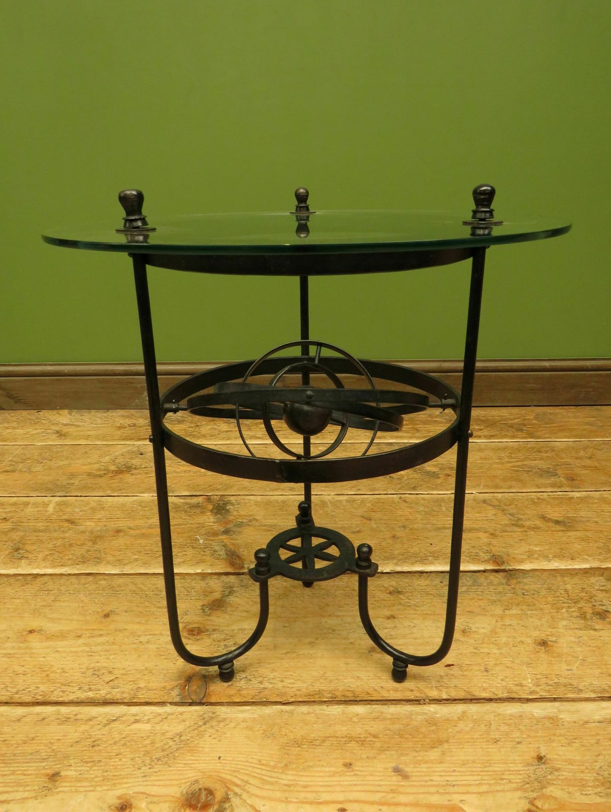 Vintage Steampunk Side Table With Gimbal Mounted Solar System photo Furniture